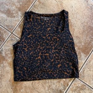 NWT Beyond Yoga Square Neck Crop Tank in chia tortoise